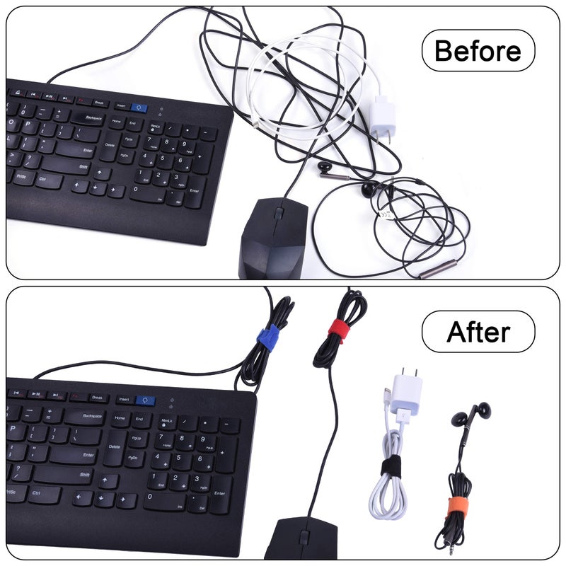 Wisdompro 50 Pack 4 Inches Hook and Loop Cable Ties, Self-gripping Fastening Cord Strap by Wisdompro - Reusable, Durable Functional Ties to Keep Your Home, Office, Workspace from Tangled Messes of Cords - Image 5